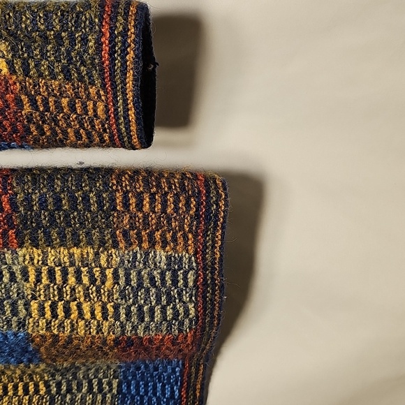 Vintage La Imilla Luxe Hand Knit 100% Alpaca Wool Colorful Checkered Sweater - Picture 4 of 8